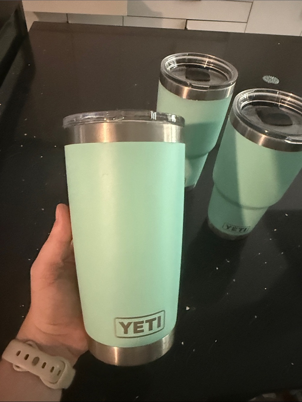 YETI Mint Green Stainless Tumblers Trio - Picture 5 of 9
